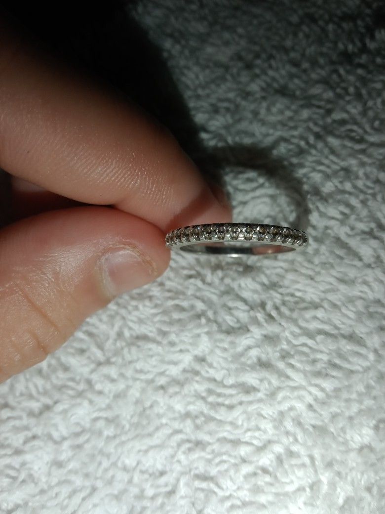 10k Sterling Black And White Silver Wedding Ring