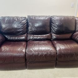 Pure Leather Sofa And Loveseat 