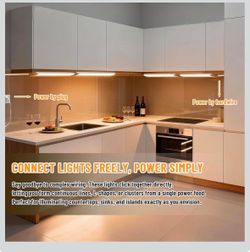 Synloe 4 Pack 12" Swivel Under Cabinet Lighting, Hardwired or Plug-in 8W 600LM, 3 Color Temperatures