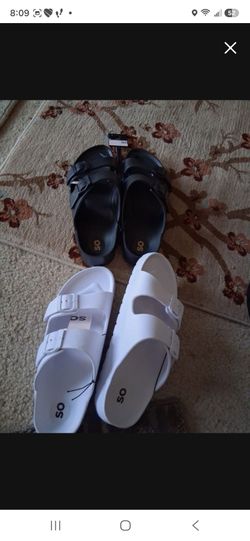Ladies Sandals New. Blk Sz 8&9. White Sz 9 $4 Each