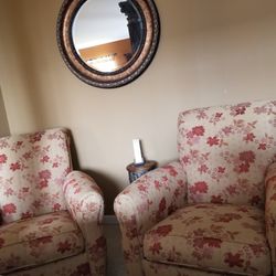 Floral Design Arm Chairs- Rowe Furniture