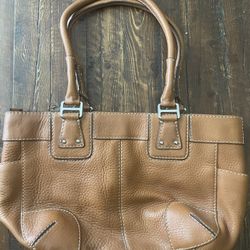 Fossil Brown Leather Shoulder Purse Bag 2000s