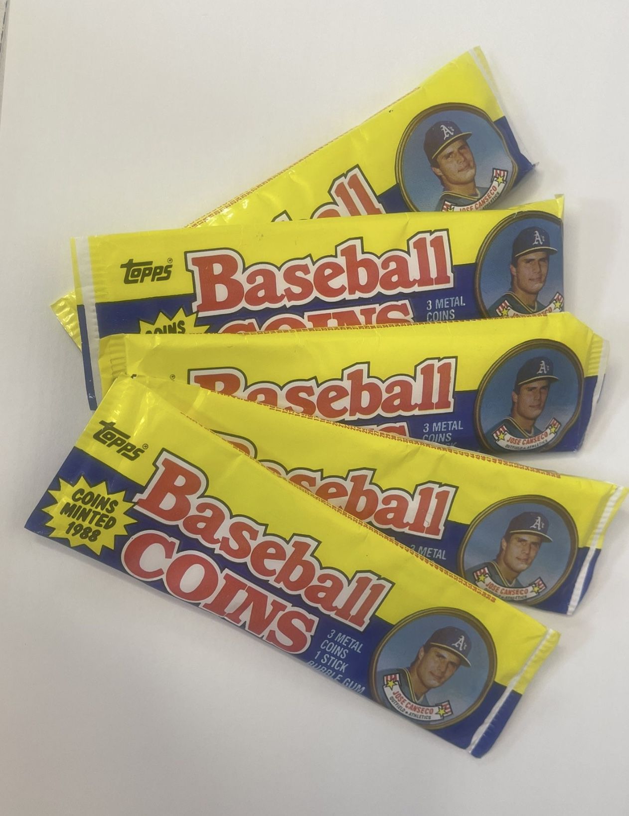 Lot of 5 sealed 1988 Topps Baseball coins