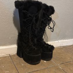 Tall Black Boots High Tops