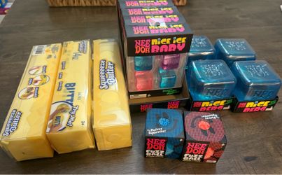 NeeDoh nice ice baby, Needoh Niceberg, Needoh Fuzzball, Giant Butter Squishy