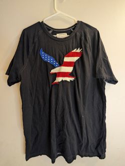 American Eagle Outfitters USA Flag Eagle Graphic Tee Black Men's XL Cotton American Eagle Outfitters Logo Graphic Tee Blue Men's XL Crew Neck Long Sle