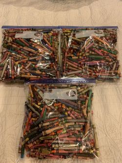 3 full bags of crayons