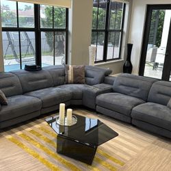 Karly Blue Power Reclining Sectional Sofa (6-Piece)