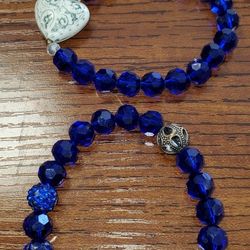 Blue Handmade Bracelet Set Of 2