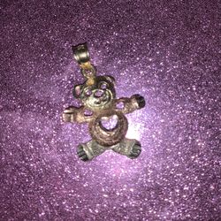 Teddy bear Pendant 14K