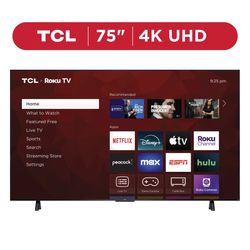 Brand New TCL 75" Class S4 (75S451) 4K UHD HDR Smart TV with Roku TV - Unopened Box