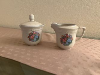 Sugar bowl and creamer