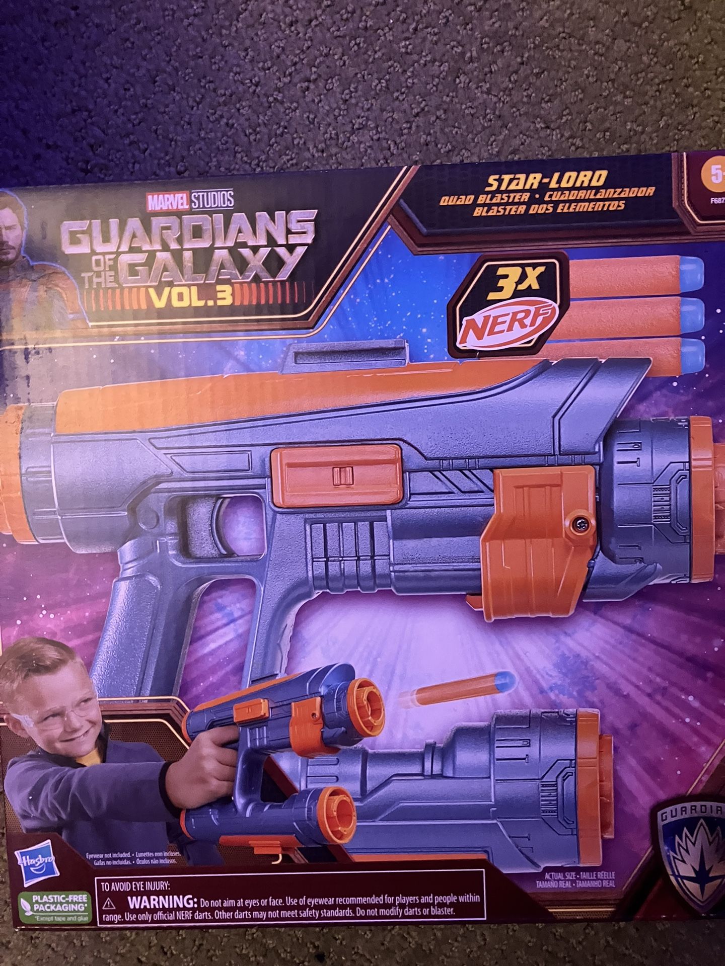 New NERF Star Lord Quad Blaster Dart Gun Guardians Of The Galaxy 3 Marvel Hasbro