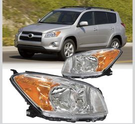Pair Front Headlights Assembly Replacement for 2009– 2012 Toyota Rav4 Projector Headlamps Headlight Assembly pair Driver and Passenger Side