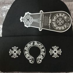 Black Chrome heart beanie