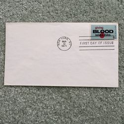 1971 First Day Of Issue Cover Commemorating The Giving Blood Saves Lives Stamp #1245