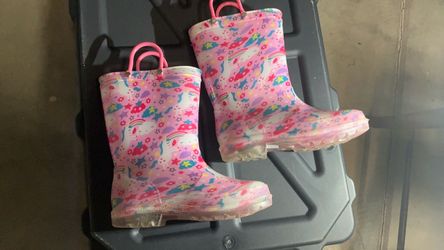 Kids Light-Up Rain Boots Unicorn Print size 13