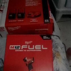 Milwaukee M12 Fuel Red Lithium Impact Drill And 2 Batteries And A Charger BRAND New 
