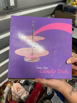 Two-Tier Pink Candy Dish / Serving Tray – In Box