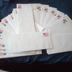 
Cardinal Forever & U.S Flag Stamped Forever Envelope Peel and Stick Flap