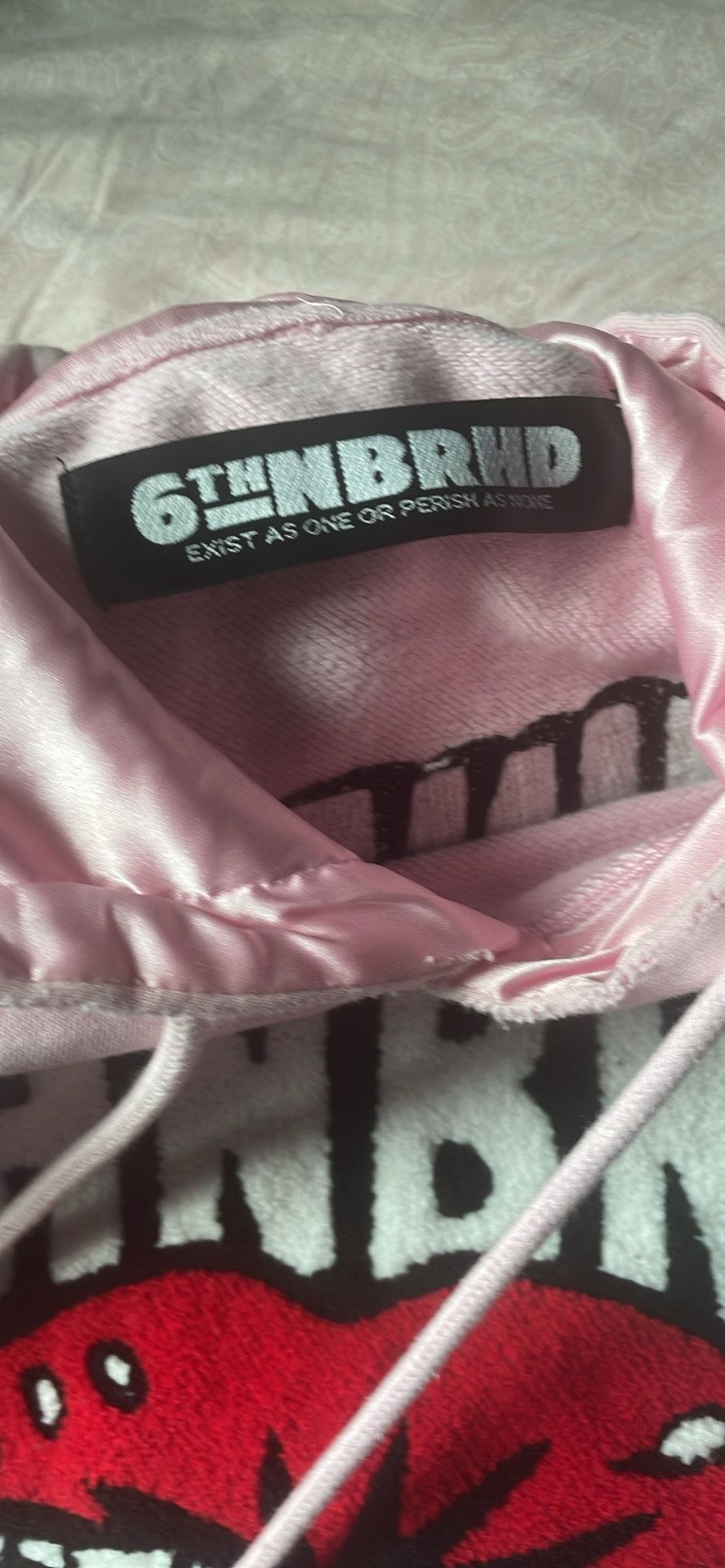 6THNBRHD pink hoodie