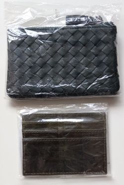 Coin Wallet And Card Case. Leather. Green. NEW