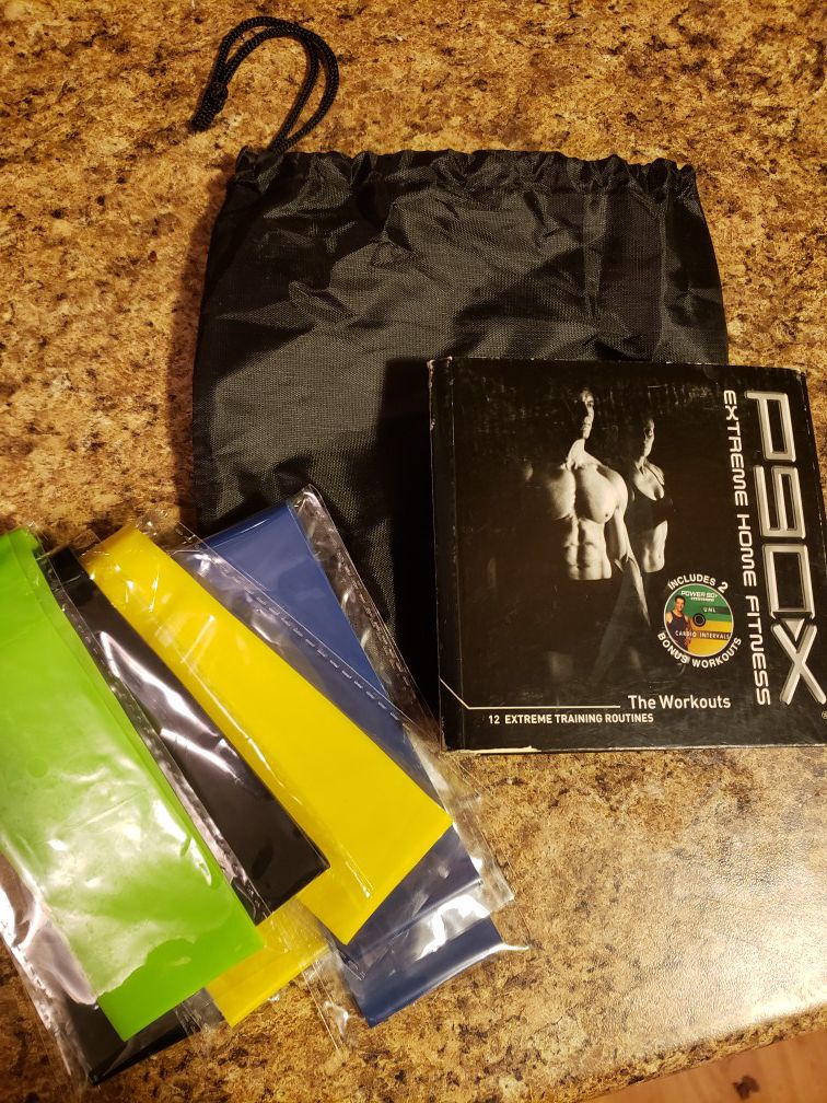 P90X set (including new resistance bands & 5lb weights)