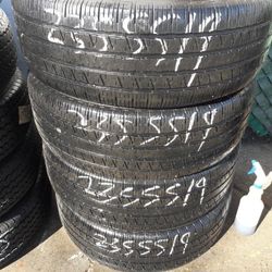 235.55R19 set of 4 good used tires only $200