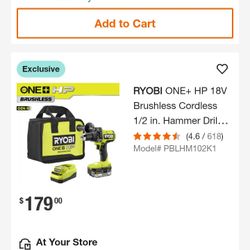 18v Ryobi Hammer Drill