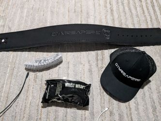 Gymreaper Lever Belt/Lifting Belt, Wrist Wraps, Or hat
