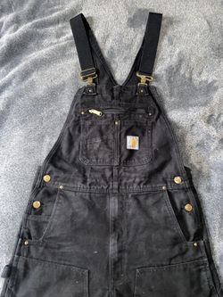 Black Carhartt double knee overalls