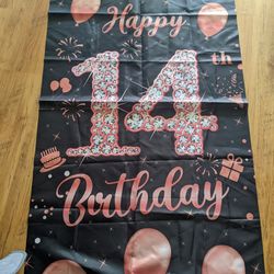 14th Birthday Banner Back Drop
