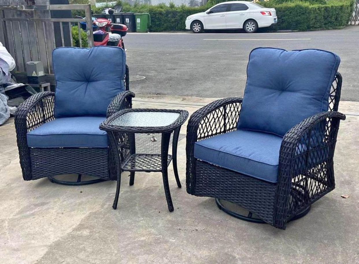 3 Piece Patio Furniture Swivel Chairs Bistro Set *NEW*Same Day Delivery Available**