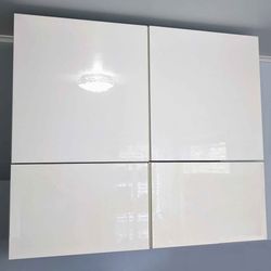 Ikea BESTA & SEKTION glossy white wall cabinet storage shelf cabinets with interior shelves