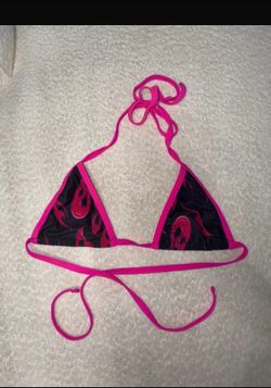 Pink and black flame bikini