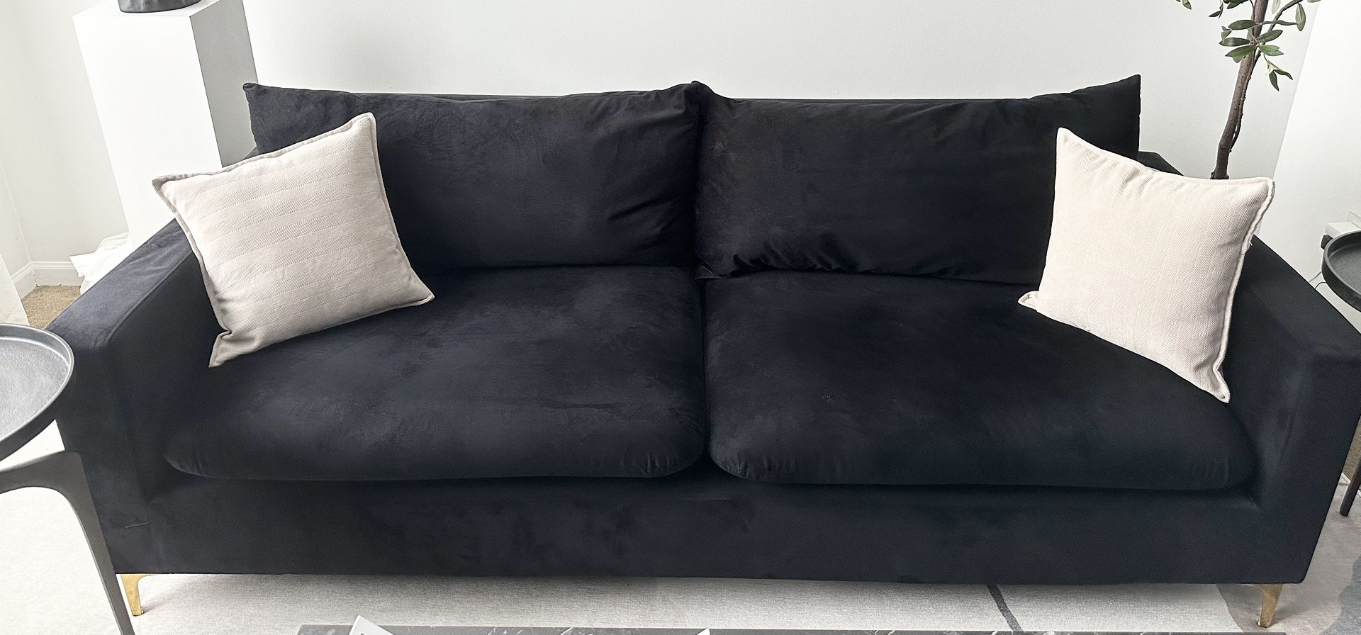 Black Velvet Sofa And Loveseat