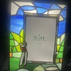 Stain Glass Golf Motif Frame