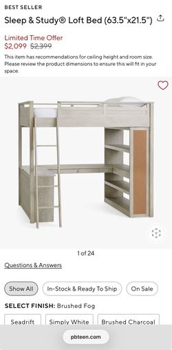 Full size loft bed with desk