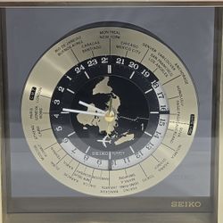 Seiko Japan Quartz World Time Zone Clock.