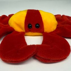 Goffa Yellow Red Crab Plush Stuffed Animal Toy 9" across