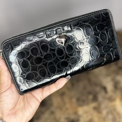 Coach Black Long Wallet 