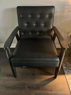 Mid-Century Modern Black Accent Chair