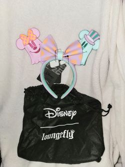 LOUNGEFLY DISNEY MICKEY AND MINNIE PASTEL GHOST GLOW IN THE DARK EARS NEW WITH TAGS--PRICE IS FIRM