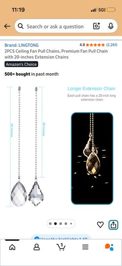 Ceiling Fan Pull Extension Chains
