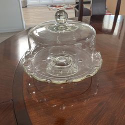 crystal cake plate