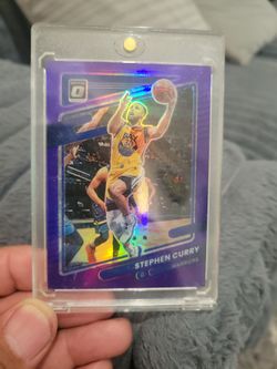 Stephen Curry optic purple silver prizm basketball card