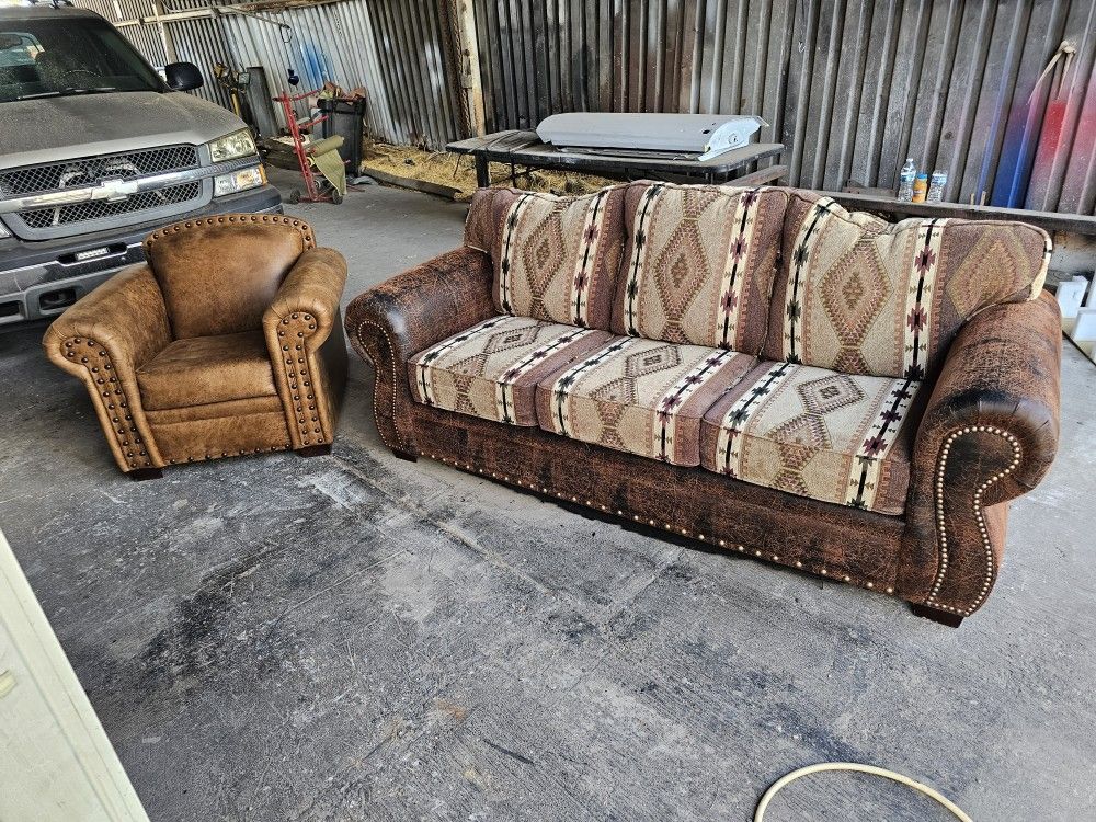 Couch and chair leather