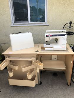 Elna Sewing Machine and Cabinet