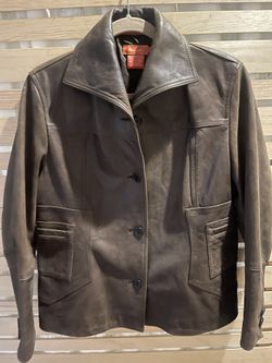 Faconnable  jeans womens leather jacket L