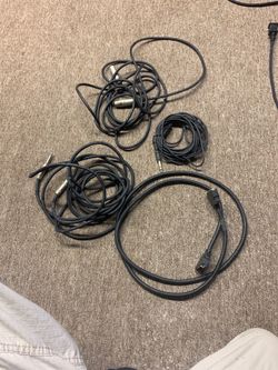 Studio plug and wires headphone wires microphone wire